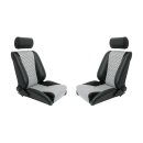 LeMans B81/5 Echtleder schwarz / Sitzfläche Pepita (2 Stück)