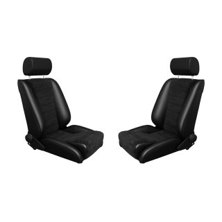 LeMans B84 Echtleder / Sitzfläche Cord schwarz (2 Stück)