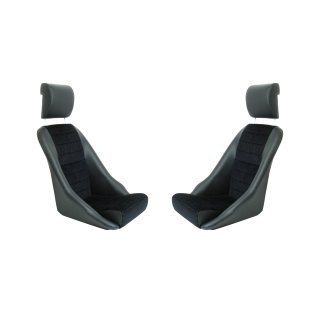 Modell14 B94 Echtleder / Sitzfläche Cord schwarz (2 Stück)