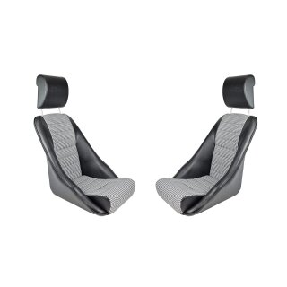 Modell 14 B95 Kunstleder schwarz / Sitzfläche Pepita (2 Stück)