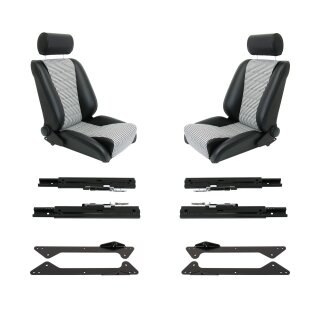 LeMans Kunstleder / Sitzfläche Pepita Komplettset für Porsche 911 F-Modell